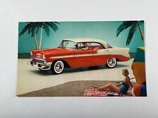 Original 1956 Postcard Chevrolet Bel Air Sport Sedan Dune Beige Matador Red picture