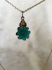 Swarovski necklace -- emrald green crystal clover with 25
