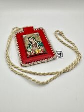 Escapulario Virgen De Guadalupe /our lady of Guadalupe Scapular gold and red picture