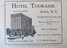 1906 Vintage AD Hotel Touraine Buffalo New York * $1.50 per Day picture