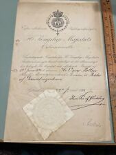 1898 Danish Order of the Elephant Dannebrog denmark signed prince of Glucksborg  picture