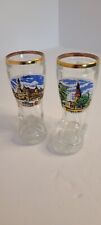 2 Vintage West German Mini 3” tall Boot Shape Shot Glasses with Gold Rim picture