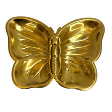Vtg. MCM Lacquered Brass Butterfly Trinket Dish by Seiden A Towle Co. Candy Dish picture