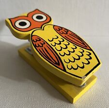Vintage Otagiri Owl Stapler Made in Japan Orange Yellow Miniature Office Tool picture