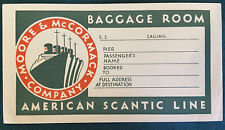 American Scantic Line Luggage Decal Baggage Room McCormack Moore Ship Steamship picture