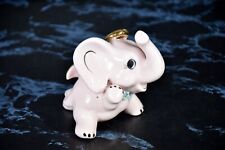 Lefton Pink Elephant Angel Porcelain With Rhinestone Necklace Vintage$ picture