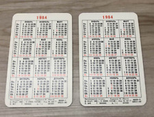 (2) Vintage 1984 Russian Pocket Calendar Cards picture