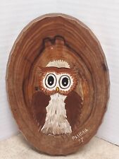 Vintage Owl Painting on Wood Art Ramona '78 Cottagecore Country Rustic Decor picture