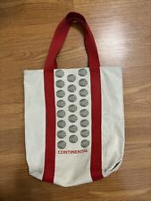 VTG Continental Airlines Tote Bag Canvas Red Airline Textile Mfg Co Style 1649 picture