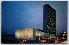 Original Old Vintage Postcard United Nations Headquarters New York City USA 1962 picture