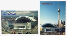 Postcards x2  Skydome CN Tower Toronto Canada Aerial View Retracted Roof Stadium picture