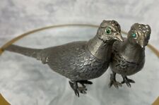 E & J.B. Antique Pheasant Salt & Pepper Shakers with Gems in Eyes picture