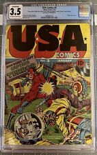 USA Comics #3 CGC 3.5 Conserved Timely 1942 Joe Simon Cap Terror Torture Cover picture