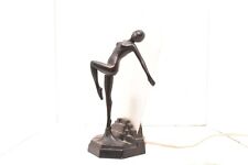 Vtg Art Deco ATQ Dancer Nude Women Nymph Figural Accent Table Lamp 15.25