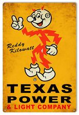 Reddy Kilowatt Texas Power & Light Company Metal Sign 12x18 picture