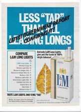 L&M Cigarettes Long Lights 1978 Old Vintage Print Tobacco Advertisement picture