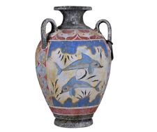 Three Handles Hydria Water Jar Minoan Vase Pottery Painting Dolphin Ancient picture