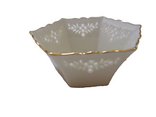 Vintage LENOX HEXAGONAL SCALLOPED BOWL WITH CUT-OUTS -USA-NEW picture