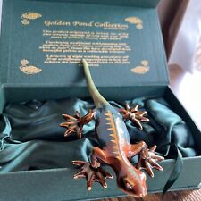 Golden Pond Collection by Green Tree Ceramic Gecko Lizard Figurine Original Box picture