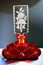 Vintage Czech Perfume Bottle Rare Red Vogel and Zappe Pristine picture