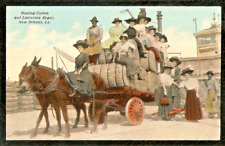 COTTON SUGAR WAGON 1910 New Orleans Postcard picture
