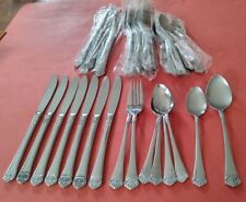 38pc EKCO Eterna CLASSIC CREST Stainless Teaspoons Dinner Forks Knives 23pc NOS picture