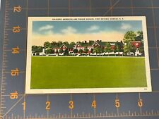 Fort Ontario 1755 LINEN Soldiers’ Barracks And Parade Grounds Oswego NY Postcard picture