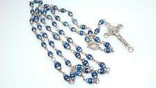 Vintage Sterling GHS Crucifix with Lapis Beads Rosary Chain picture