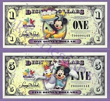 2009 T DISNEY DOLLARS T00000144 2X MATCH $1 Mickey Pluto $5 Daisy Minnie 3-DIGIT picture