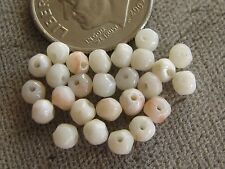 Lot of 25 Antique NaturaI Italian Angelskin Coral Beads Blush White 3mm picture
