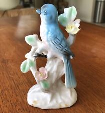 Vintage Figurine Porcelain Blue Bird Flowers Lenwile Veryfine Ardalt Japan picture