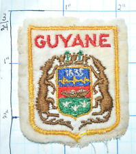 FRENCH GUIANA GUYANE SOUTH AMERICA COAT OF ARMS FELT SOUVENIR VINTAGE PATCH picture