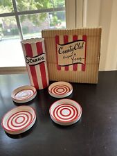 Vintage Yona Shafford Country Club COASTERS IN ORIGINAL BOX & CC STRAW HOLDER picture