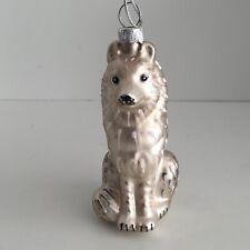 Giftcraft White Wolf Christmas Holiday Ornament Glass  6665667 NWT picture