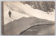Postcard Yosemite California May Lake August 1952 Man At Water Edge Vintage RPPC picture