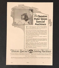1921 Union Special Sewing Machine Advertisement Woman Operator Antique Print AD picture