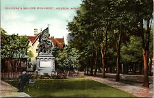 Postcard Soldiers and Sailors Monument in Jackson, Michigan picture
