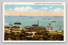 Postcard Aquarium Battery Park New York City NY, Vintage i8 picture