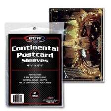 (Pack of 100) BCW Continental Postcard Sleeves Archival Quality No PVC 2 Mil picture