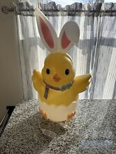 Yellow Hatching Duck With Rabbit Ears Cracker Barrel Blow Mold LED Light Up picture