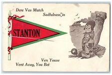 1913 Steamer Exterior Stanton Iowa Pennant Dutch Kids Vintage Antique Postcard picture