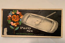 Retro 1847 Rogers Bros Part Set Relish Tray and Spoon Silverplate in Box picture