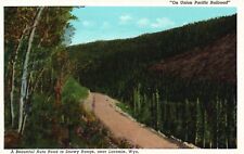 Postcard WY near Laramie Auto Road to Snowy Range Linen Vintage PC H8771 picture