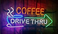 Coffee Drive Thru Arrow Cafe Neon Light Sign Lamp Bar Open Wall Decor 20