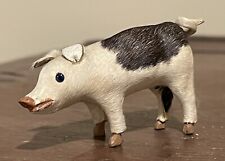 Sweet Antique Pig Glass Eyes Hide Covered Germany Putz Christmas Dollhouse picture
