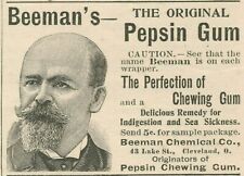 Beeman's Pepsin Chewing Gum 1896 Cleveland OH Vintage Print Ad picture