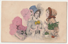 c1900s 1912 Victorian Women Christmas Shopping Viennese Illustrator Art Postcard picture