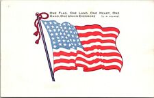 Patriotic American Flag One Flag One Land One Union Evermore Postcard   picture
