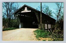 College Corner OH-Ohio, State Line Covered Bridge, Antique, Vintage Postcard picture