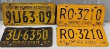 Lot of 4 Vintage New York NY License Plates 1955 1957 1958 Black Yellow picture